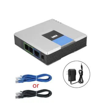 41QA 1 комплект VOIP Шлюз 2 Порта Протокол SIP V2 Интернет-Телефонный Голосовой адаптер с Сетевым кабелем для Linksys PAP2T AU/EU/US/UK