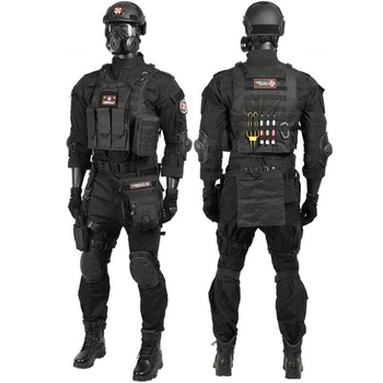 Тактическая военная форма, Тренировочный костюм, Камуфляжный Тактический жилет, Комплекты одежды для пейнтбола с наколенниками, шлем, принадлежности для безопасности