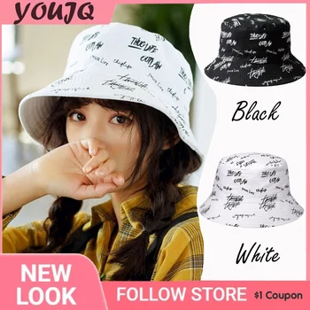 Двусторонняя носить ведро шляпы для мужчин, женские японские граффити письмо открытый солнцезащитные кепки унисекс с широкими полями складной Рыбак Gorrs