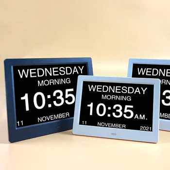 7-дюймовый умный календарь Пластиковая рамка Demantia Часы Цифровой Календарь Будильник Дневные часы USB SD Видеокадр Воспроизведение видео