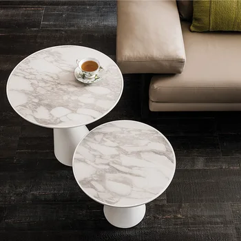 Круглый комбинированный приставной столик для гостиной, Спальни, креативный передвижной угловой столик из закаленного стекла