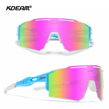 Ультратонкий и легкий дизайн, Поляризованные очки KDEAM, Мужские спортивные солнцезащитные очки UV400, уличные фотохромные Велосипедные очки TR90
