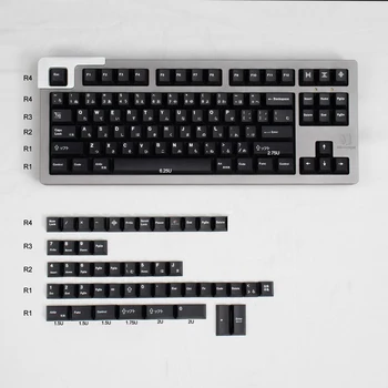 Черные Колпачки для Механической клавиатуры 136 Клавиш Вишневый Профиль Японская Сублимационная краска PBT GK61 Anne Pro 2 Akko