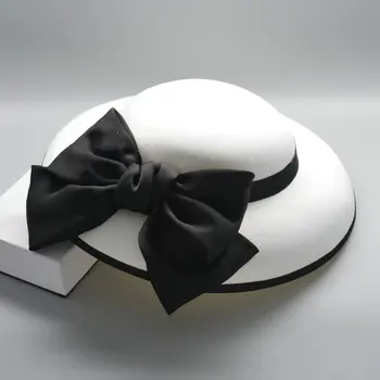 2019 Европейская Свадебная шляпа Невесты, Большой Бант, Атласная Шляпа-Чародей, Головной Убор, Элегантные Женские Аксессуары для Коктейлей для Королевской вечеринки, Аксессуары для волос