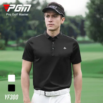 Одежда для гольфа PGM, летняя мужская футболка с короткими рукавами, повседневная однотонная хлопковая мужская одежда 2022