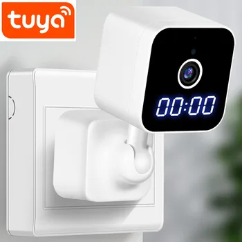 1080P tuya wifi камера, Детская Домашняя IP-камера, 2-Мегапиксельный Детектор движения, камера с часами, Tuya Smart Video с разъемом питания